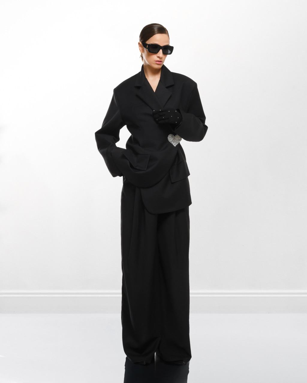 black tailored suit